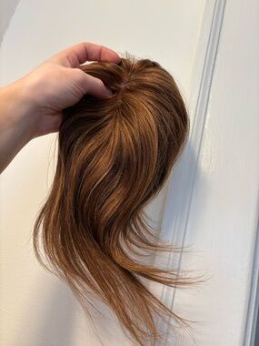 Jon Renau Brunette Human Hair Women's Clip-In Topper - 8” Easipart French